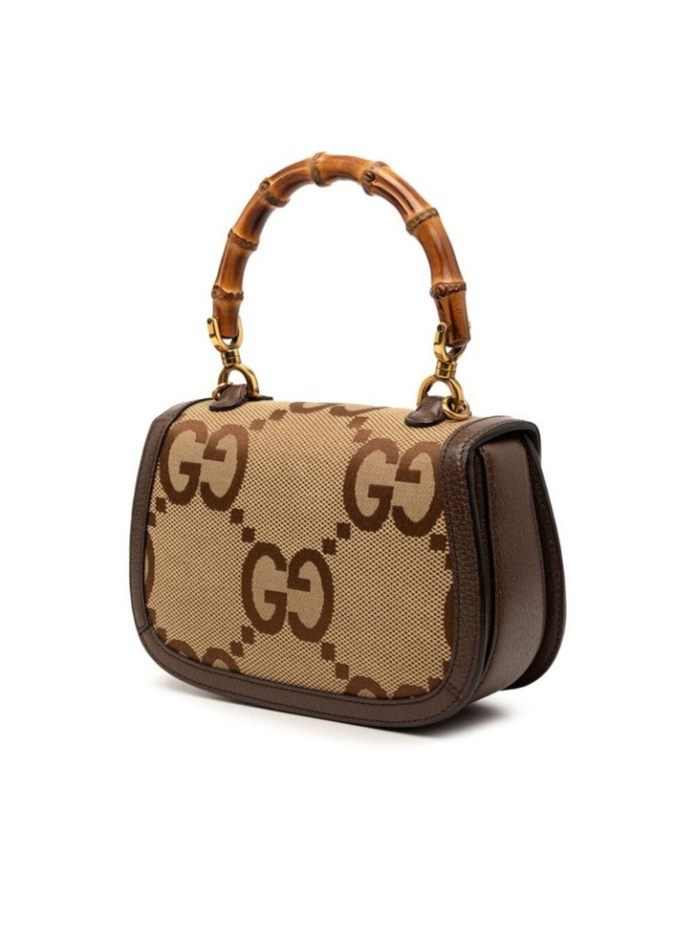 ★SOLD★ Gucci GG 2-Way Shoulder Bag Beige Brown Canvas Leather - Picture 2 of 6